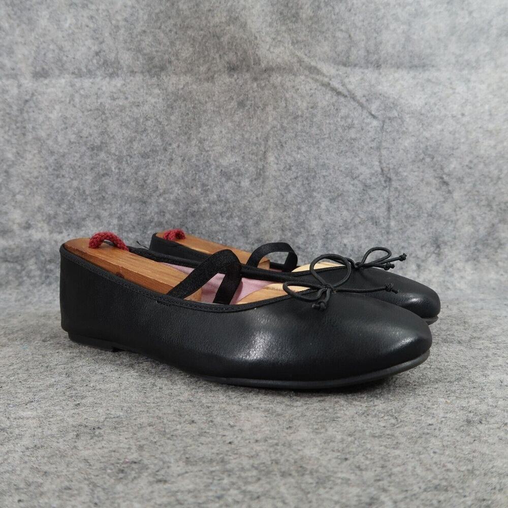 Wonder Nation Shoes Kids 4 Ballet Flats Bow Black Foot Strap Classic Girls Dress
